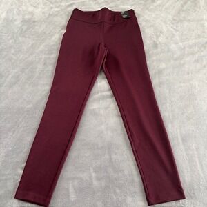 Soho High Waist Women's Leggings Medium Burgundy Pull On Pants‎